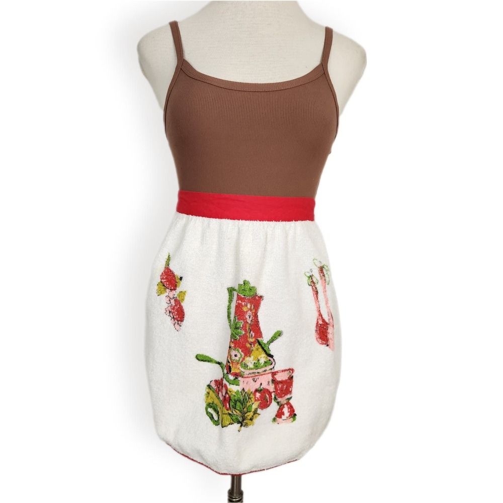 Vintage Strawberry Towel Apron